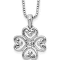 thumbnail image 1 of Sterling Silver Rh Plated White Ice .01 Diamond Heart Necklace (20 X 15) Made In India qw337-18, 1 of 5