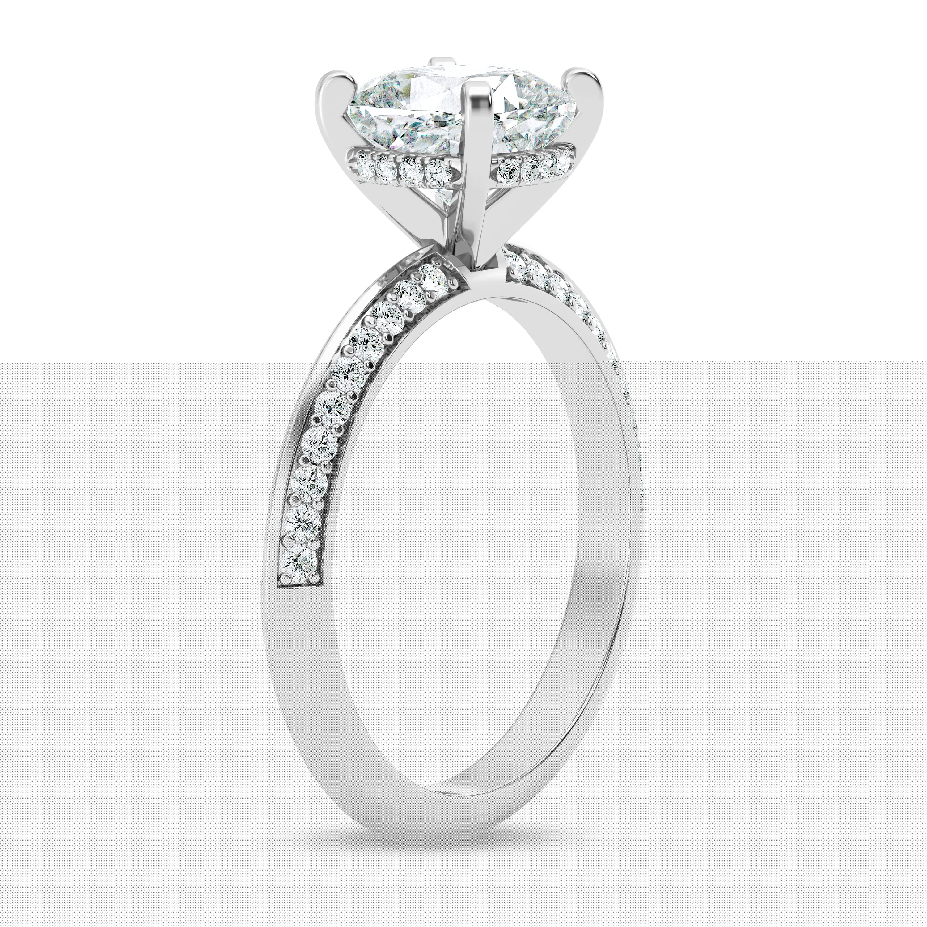 thumbnail image 2 of Empire Jewelry 1.7 Ct Cushion Cut Moissanite Ring - Hidden Halo Solitaire Design - 14K White Gold Plated Wedding Jewelry for Her, 2 of 3