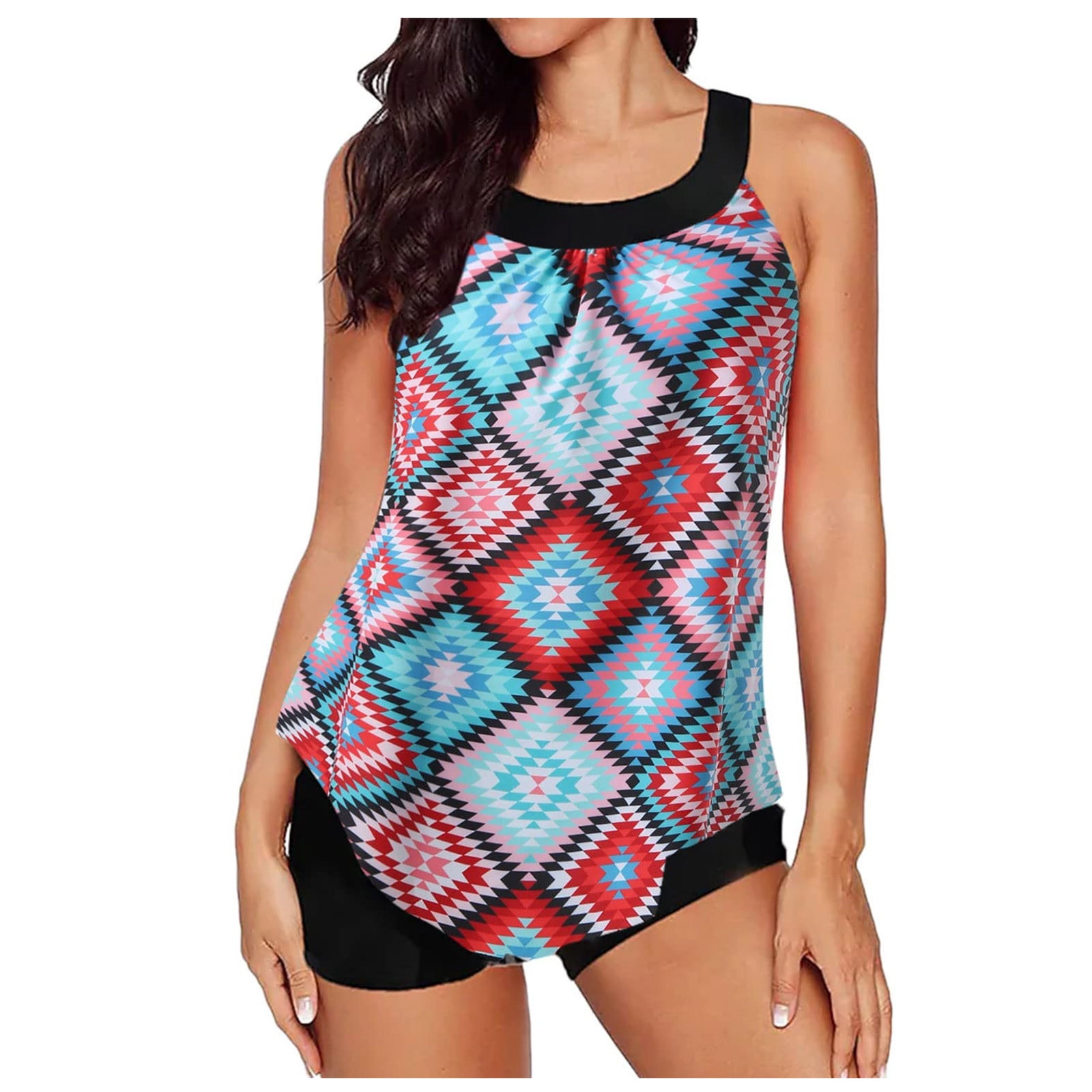 KIJBLAE Womens Two Piece Swimwear Summer Fashion 2023 Crew Neck