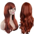 thumbnail image 1 of Akstore Pelucas de moda de 28 pulgadas, peluca larga ondulada y rizada para cosplay (marrón), 1 of 5