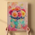thumbnail image 3 of Dahlia Flower Canvas Wall Art 8x12 inches - Watercolor Floral Dahlia Flower Canvas Artwork for Neutral Farmhouse Interior, 3 of 5