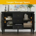 thumbnail image 3 of Heynemo Storage Cabinet with 2 Doors & 3 Drawers, Sideboard Cabinet with Adjustable Shelves, Ideal for Entryway, Living Room, Dining Room, Black, 3 of 10