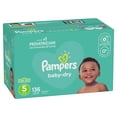 Pampers Baby-Dry Extra Protection Diapers, Size 5, 136 Count - Walmart.com
