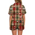 thumbnail image 4 of Enjoytime Womens Pajamas Christmas Print Short Sleeve 2 Piece Loungewear Sets Holiday Casual Comfy Button Down Sleepwear, 4 of 6