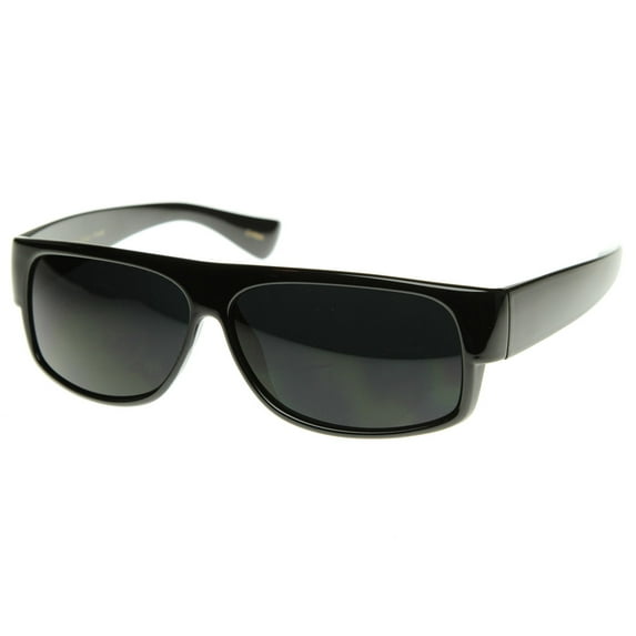 Locs Male Original OG Mad Dogger Locs Shades Sunglasses w/ Super Dark Lens (Black (No Logo)) - mm