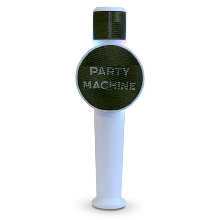 The Singing Machine Party Microphone Instrument with Bluetooth and Voice Changers, White
