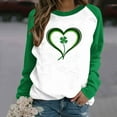 thumbnail image 6 of Craaazy Women's Green Shamrock St Patricks Day Crewneck Long Sleeve Shirts, 6 of 7
