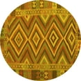 thumbnail image 1 of Ahgly Company Indoor Round Southwestern Yellow Country Area Rugs, 7' Round, 1 of 4