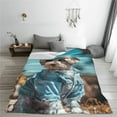 thumbnail image 4 of JUNZAN Stylish Dog in Denim Outfit Print Flannel Fleece Blanket Throw Blanket for Bed,Sofa,Couch,Travel,Camping(40"x30" ), 4 of 5