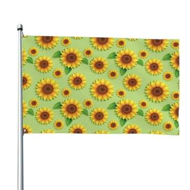 Lsque Sunflower Leaves Pattern Flag,Sunflower Leaves Printed Garden Flag 48 x 72 in - Double Sided Small Flags for Yard