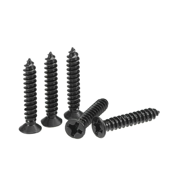 Uxcell M3 x 18mm Wood Screws Carbon Steel Black Oxide Black 200 Pack