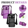 thumbnail image 3 of Miaocao 2 Pcs Large Water Bottle Bag with Strap, Mesh Water Bottle Carrier Holder Crossbody Water Sling Bag Shoulder Strap and Pocket - Walking Sports Hiking Camping (Pink+Light Blue), 3 of 7