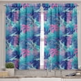 thumbnail image 2 of Ambesonne Leaf Valance & Curtain, Vivid Colored Island Flora, 55"x24", Turquoise Dark Blue, 2 of 6