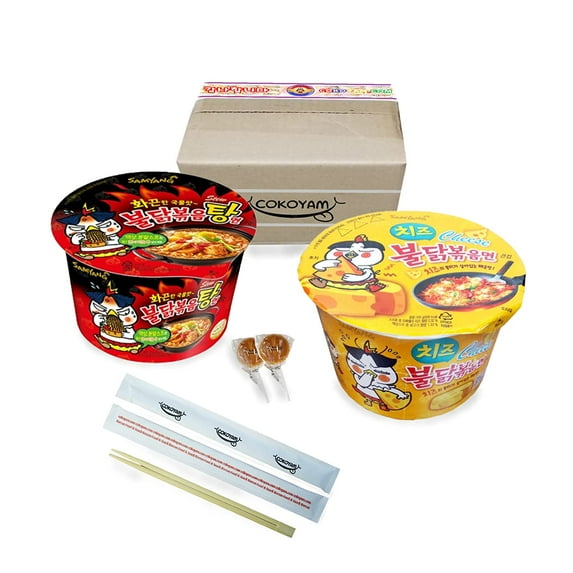 Samyang Hot Chicken Buldak Noodle Big Bowl 6 Flavors Variety Combo