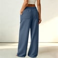 thumbnail image 6 of Women's Wide Leg Sweatpants Fashion Casual High Waist Loose Pocket Straight Solid Long Athletic Workout Pants, 6 of 6