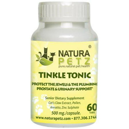 Natura Petz Tinkle Tonic Prostate Urinary Benign Hyperplasia Prostate (BPH) and Prostatitis Support for Pets 60 Capsules 500mg Per