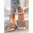 thumbnail image 2 of Women Rhinestone Decor Flat Sandals, Glass Slide Sandals, 2 of 4
