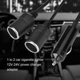 thumbnail image 2 of CableVantage 12V Double Power Dual Car Cigarette Lighter Socket Plug Adaptor Charger Splitter, 2 of 4