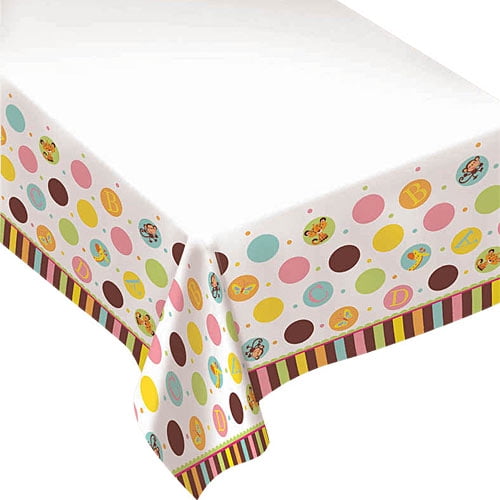 Animal Baby Shower Rectangle Plastic Table Cover Party Tableware