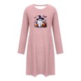 thumbnail image 5 of Stamzod House Dress for Women Halloween Print Long Sleeve T Shirt Nightgown Soft Crew Neck Short Sleep Shirt XXL, 5 of 7