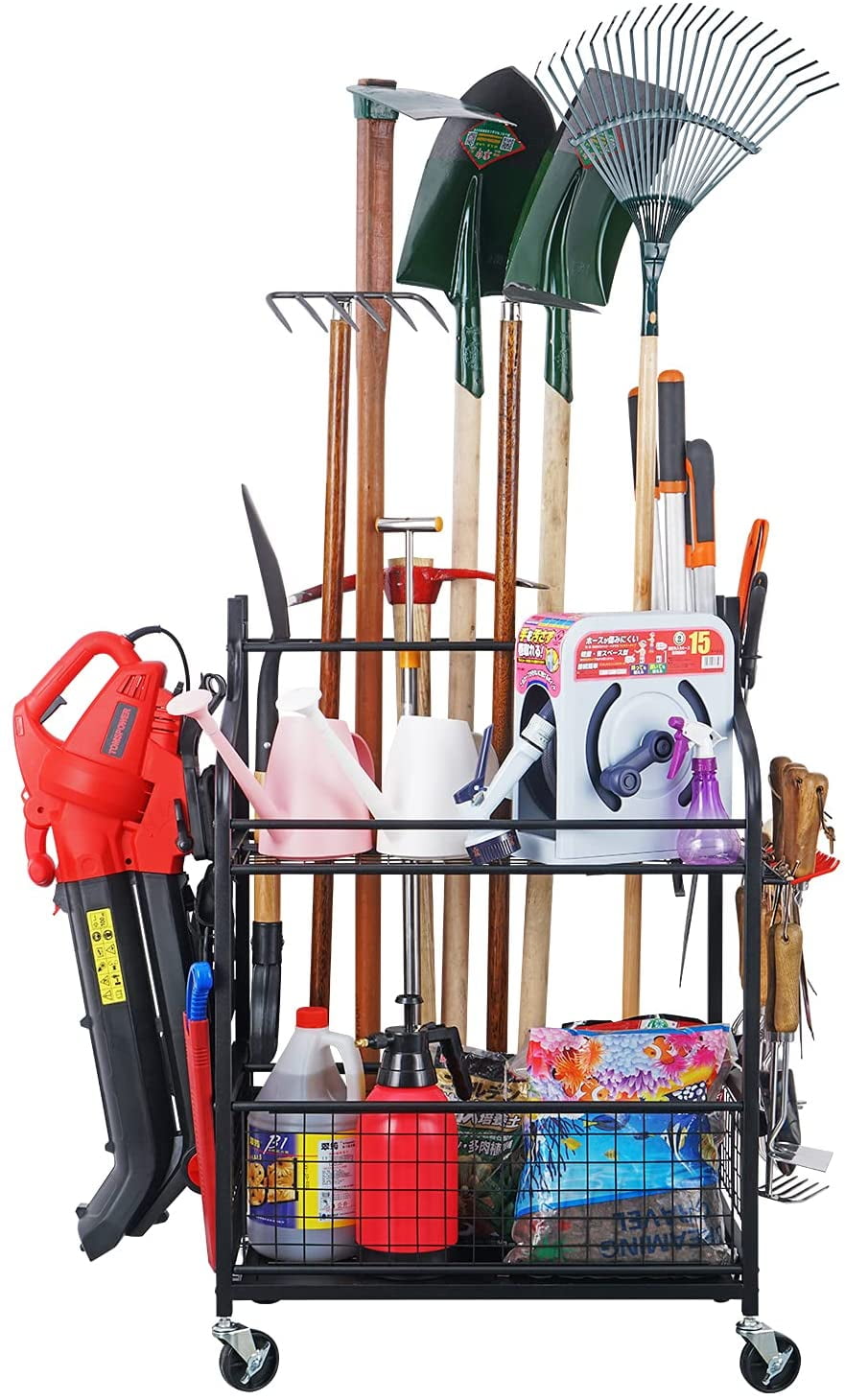 Garden Tool Organizer for GarageYard Tool Racks with Wheels,Garage