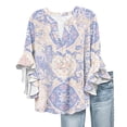 thumbnail image 3 of JWSVBF Womens V Neck T Shirts Long Sleeve Shirts for Women Floral Tshirts Shirts for Women Y2K Clothes Light Violet, 3 of 5