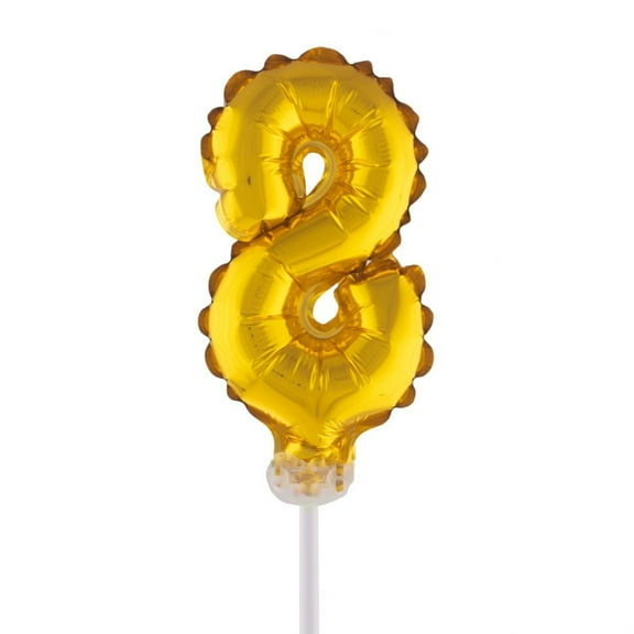 Balloon-Foil-Cake Topper-Number 8-5"-Gold