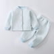 thumbnail image 1 of Cowsor Toddler Baby Fall Outfit Linen Long Sleeve Button Down PocketShirt Tops Striped Pants 2Pcs Clothes Set, 1 of 6