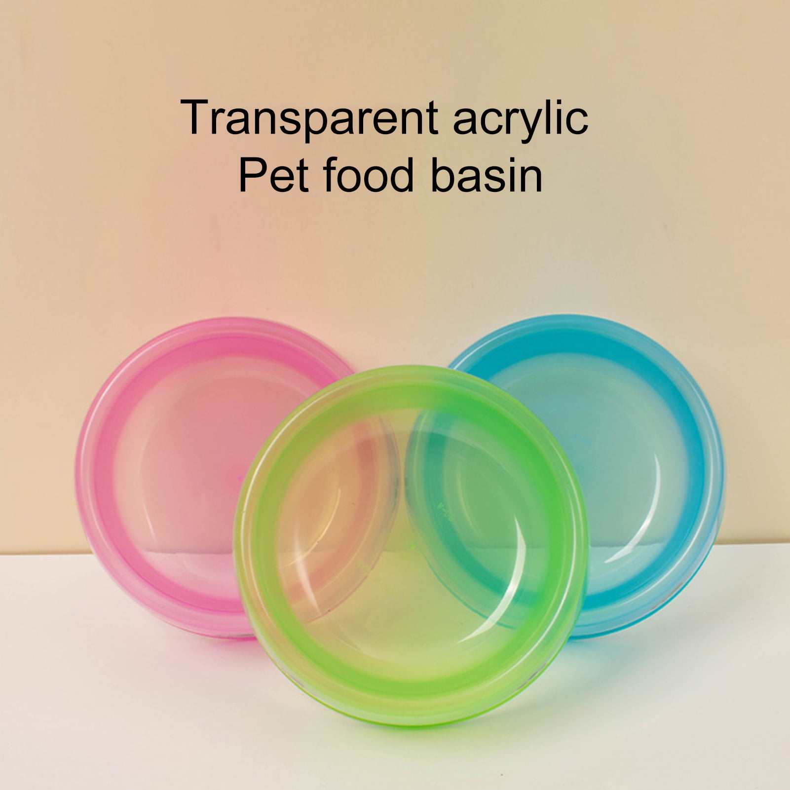 BOCHO Plastic Dog Bowls,Food Dishes & Water Bowl for Dogs, Cats or Other  Small Animals-Color Set (Rainbow Colors, Small)