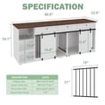 thumbnail image 6 of NARTRU Large Dog Crate Furniture with Sliding Door, 86.6" Wooden Double Dog Crate Kennel Furniture with Open Shelves Drawers and Divider, 6 of 8