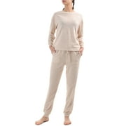 Ladies Super Soft Pre-Washed Casual 2 Piece Lounge Sets Top and Bottom Sleepwear Loungewear with Pockets