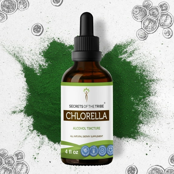 Chlorella Tincture Alcohol Extract, Organic Chlorella (Chlorella vulgaris) Dried Algae 4 oz