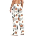 thumbnail image 3 of FORMRS Mens Pajama Pants with Pockets Sleepwear Lounge Bottoms Sizes S-2XL, Orange Cartoon Houses, 3 of 7