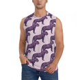 thumbnail image 2 of Lsque Leopard Print Print Men's Cotton Blend Sleeveless Muscle Shirts (S-3XL)- Moisture Wicking, Odor Protection, UPF 30+,XX-Large, 2 of 8
