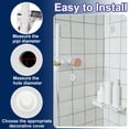 thumbnail image 4 of Cubiertas de pared para tuberías Uxcell, tapones de agujero de pared autoadhesivos redondos para ducha, tapas de tubería para baño y cocina, blancas, 4 of 7