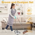 thumbnail image 5 of Broom and Dustpan Set with Long Handle Heavy Duty Stainless Steel Dustpan with Broom Space Saving Broom Dustpan Combo Sweeper and Dustpan Set with Broom Clip for Indoor Outdoor Kitchen Lobby, 5 of 10