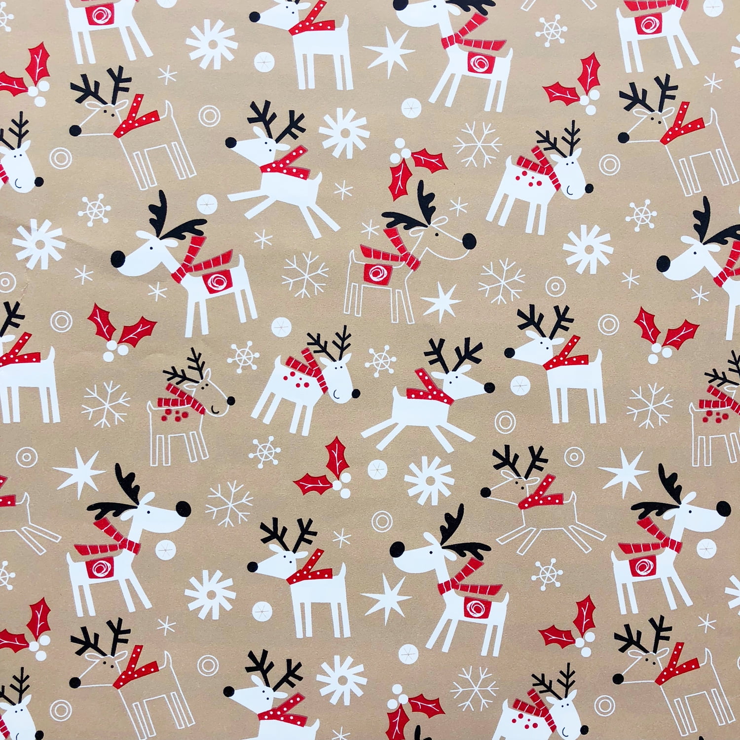 JAM PAPER Industrial Size Bulk Wrapping Paper Rolls Reindeer Hop