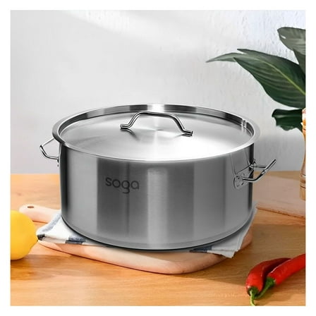 Stock Pot 14L Top Grade Thick Stainless Steel Stockpot 18/10 Silver