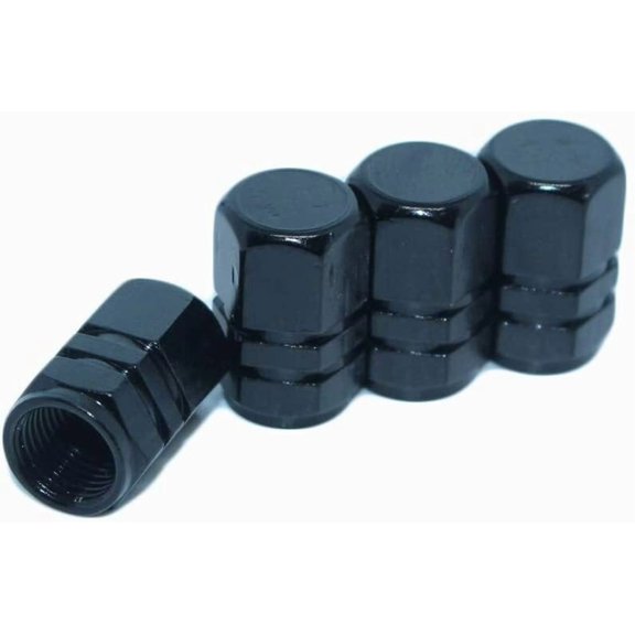 4pcs Universal Tire Wheel Dust Caps Air Stem Valve Black For Car Truck Van Sport