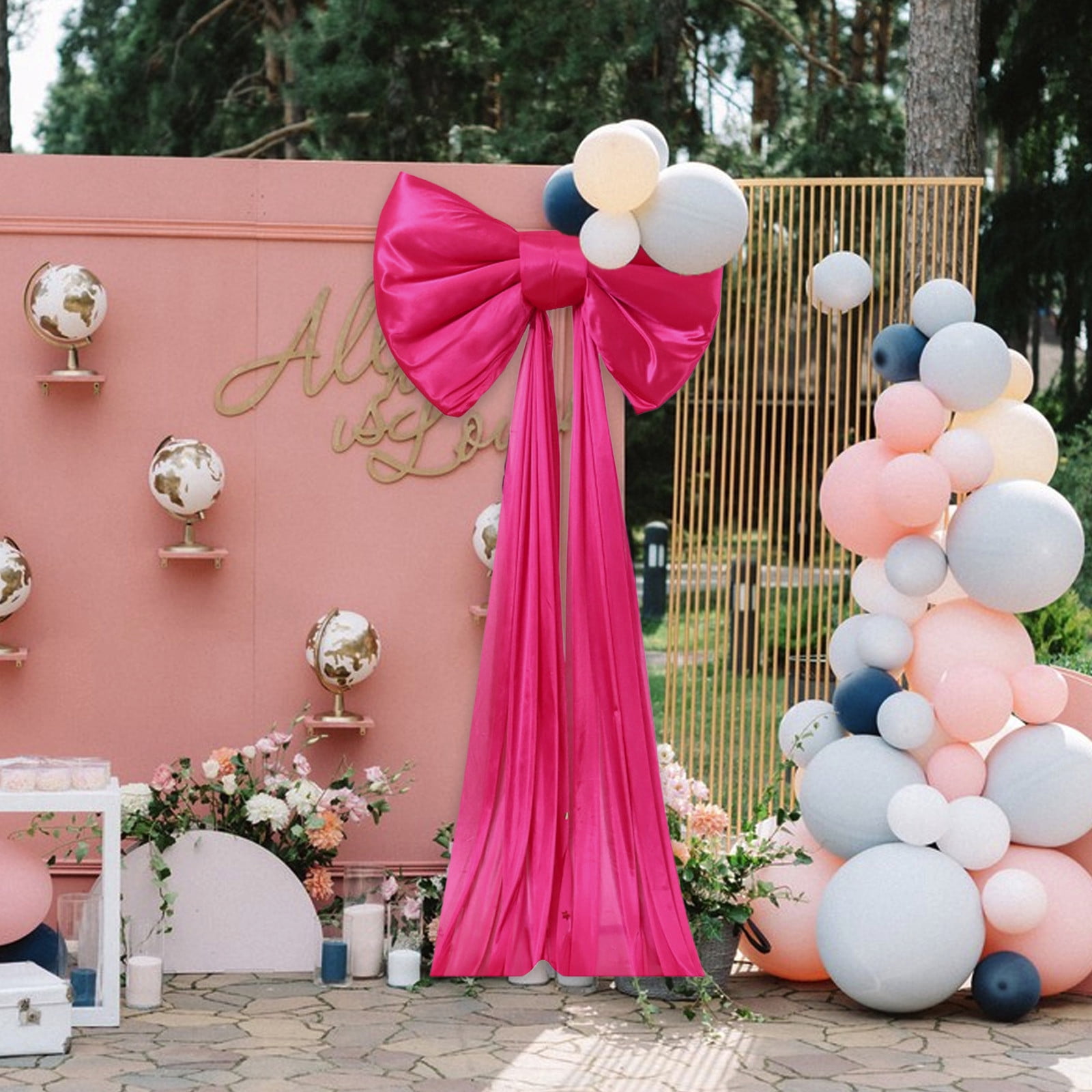 YiJuHui 3pcs Giant Bow Decoration, Big Satin Ribbon Bow for Wedding Birthday Party Backdrop Wall Christmas Tree Decor A(50x38cm)