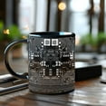 thumbnail image 1 of Xihbxyly Taza de Circuito, Diseño Único de Cerámica con Patrón de Circuito, Apta para Microondas y Lavavajillas, Gran Capacidad de 325 Ml, Accesorio de Escritorio para Café y Té, Regalo Ideal para In, 1 of 7