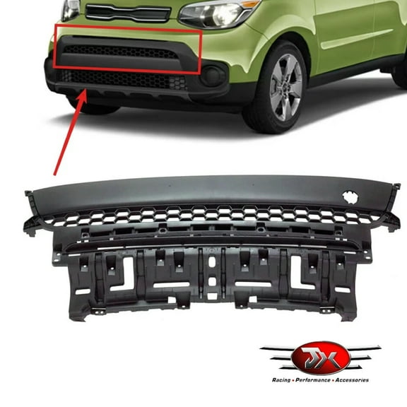 JX RACING Front Bumper Upper Grille Textured Black Compatible with Kia Soul 2017-2019 KI1036136 86561B2500