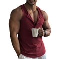 thumbnail image 2 of Men'S Tank Tops Sleeveless V Neck Workout Muscle Gym Athletic Shirts Casual Summer Tee Deep Red S, 2 of 8