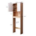 thumbnail image 3 of OONNEE Over-The-Toilet Storage Cabinet, Freestanding Bathroom Space Saver Organizer with Soft-Close Doors and Adjustable Shelf, Modern Wood & White, 70.5" H, 3 of 11