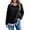 A-Black984, variant on Womens Twofer Striped Collar Sweatshirt Casual Comfy Long Sleeve Crewneck Daily Work Sweatshirts
