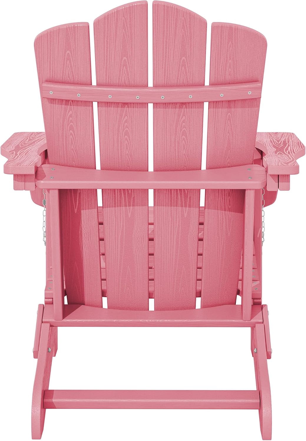 SONGMY Folding Adirondack Chair, HDPE All-Weather Patio Chairs, Wooden Textured Lawn Chair for Poolside, Backyard, Deck, Fire Pit, Light Pink