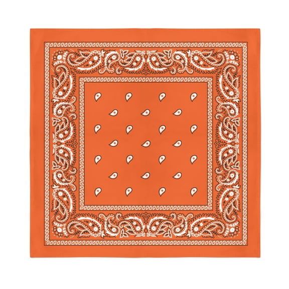 Jordefano Gift Sets of 3 Paisley Bandanna Headwrap Hankerchief (Orange)