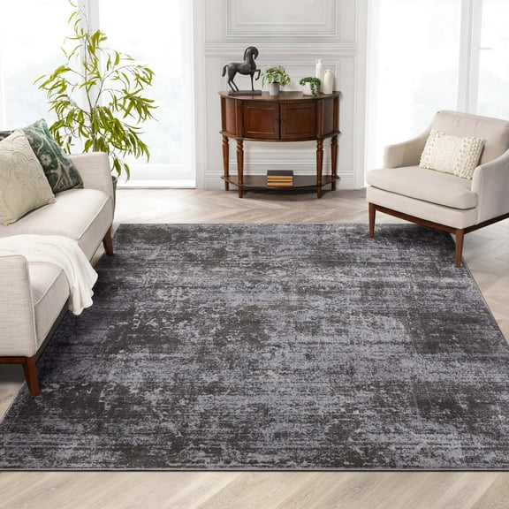 Well Woven Thiva Grey | Vintage Oriental Floral | Area Rug 8x10 (7'10" x 9'10")