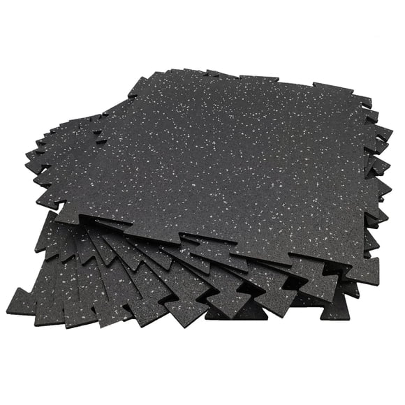 Rubber King Challenger Series Interlocking Floor Tiles 10-Pack - 19", Gym & Garage Flooring