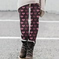 thumbnail image 2 of jsaierl Thick Fleece Lined Warm Leggings for Women Heart Print High Waisted Tummy Control Leggings Winter Seamless Slimming Leggings, 2 of 5